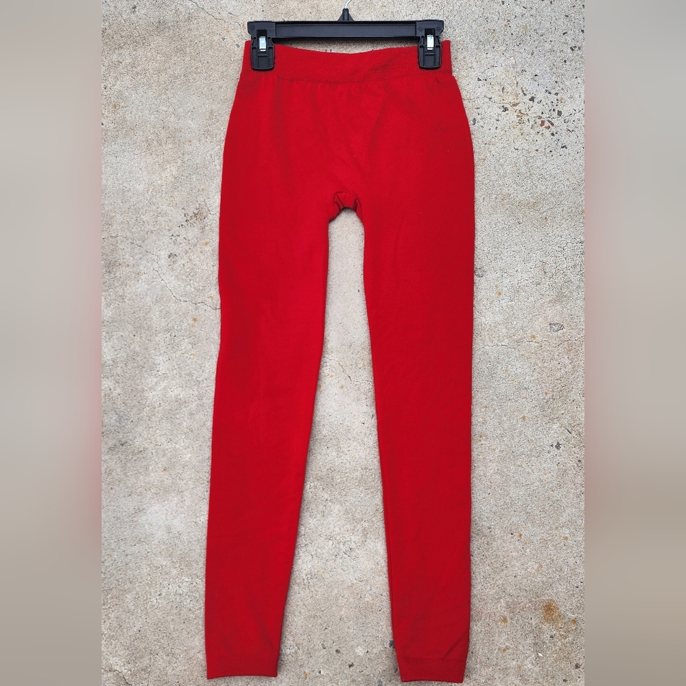 NWOT girls medium (10/12) red fleece lined leggings